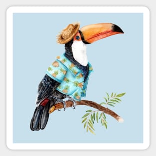 Summer Toucan in Hawaiian Shirt Magnet